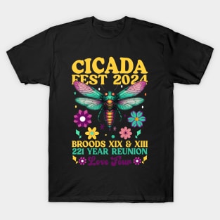 Cicada Fest 2024 Broods XIX & XIII Entomology Cicada Lover T-Shirt